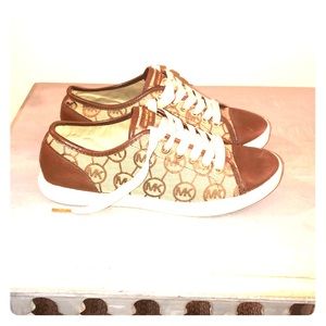 COPY - Michael kors brown leather monogram sneakers